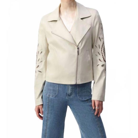 NEW RIBKOFF faux suede jacket in moonstone